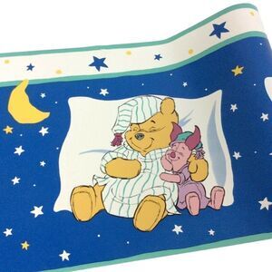 Disney Wallpaper Border Pooh Piglet Pajamas Sleepy 2 Rolls Self Stick Sunworthy